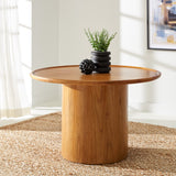 Safavieh Devin Round Pedestal Dining Table Natural Wood SFV1700A-2BX