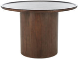 Safavieh Devin Round Pedestal Dining Table Walnut Wood SFV1700B-2BX