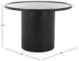 Safavieh Devin Round Pedestal Dining Table Black Wood SFV1700C-2BX