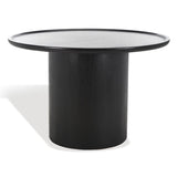 Safavieh Devin Round Pedestal Dining Table Black Wood SFV1700C-2BX