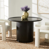 Safavieh Devin Round Pedestal Dining Table Black Wood SFV1700C-2BX