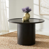 Safavieh Devin Round Pedestal Dining Table Black Wood SFV1700C-2BX