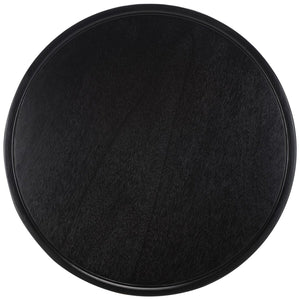 Safavieh Devin Round Pedestal Dining Table Black Wood SFV1700C-2BX