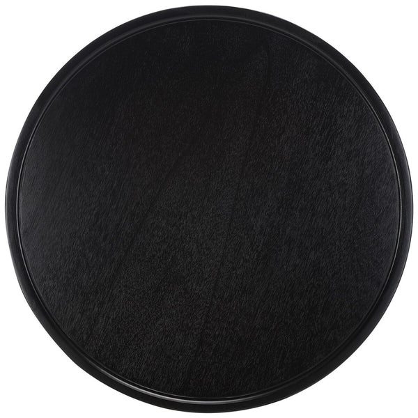 Safavieh Devin Round Pedestal Dining Table Black Wood SFV1700C-2BX