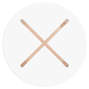 Safavieh Ruthanne Round Glass Dining Table XII23 Oak / Clear Tempered Clear Glass / Solid Oak Wood SFV2133B-2BX