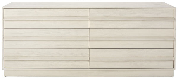 Safavieh Deirdra 6 Drawer Wood Dresser XII23 White Wash Wood SFV2139A