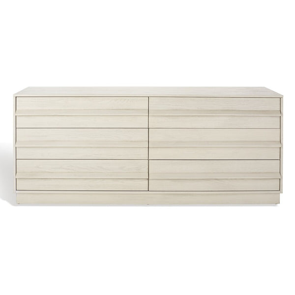 Safavieh Deirdra 6 Drawer Wood Dresser XII23 White Wash Wood SFV2139A