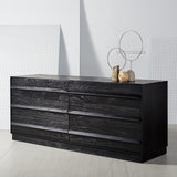 Safavieh Deirdra 6 Drawer Wood Dresser XII23 Black Wood SFV2139B