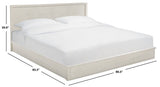 Safavieh Deirdra Wood King Bed X23 White Wash 80.5 IN W x 85.3 IN D x 39 IN H