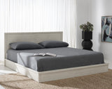 Safavieh Deirdra Wood King Bed X23 White Wash 80.5 IN W x 85.3 IN D x 39 IN H