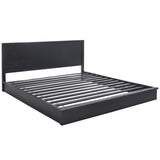 Safavieh Deirdra Wood King Bed X23 Black 80.5 IN W x 85.3 IN D x 39 IN H