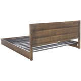 Safavieh Deirdra Wood King Bed X23 Medium Oak 80.5 IN W x 85.3 IN D x 39 IN H