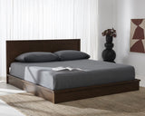 Safavieh Deirdra Wood King Bed X23 Medium Oak 80.5 IN W x 85.3 IN D x 39 IN H