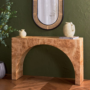 Safavieh Katelynn Burled Mappa Console Table Natural Mdf / Burled Mappa Veneer SFV3590A