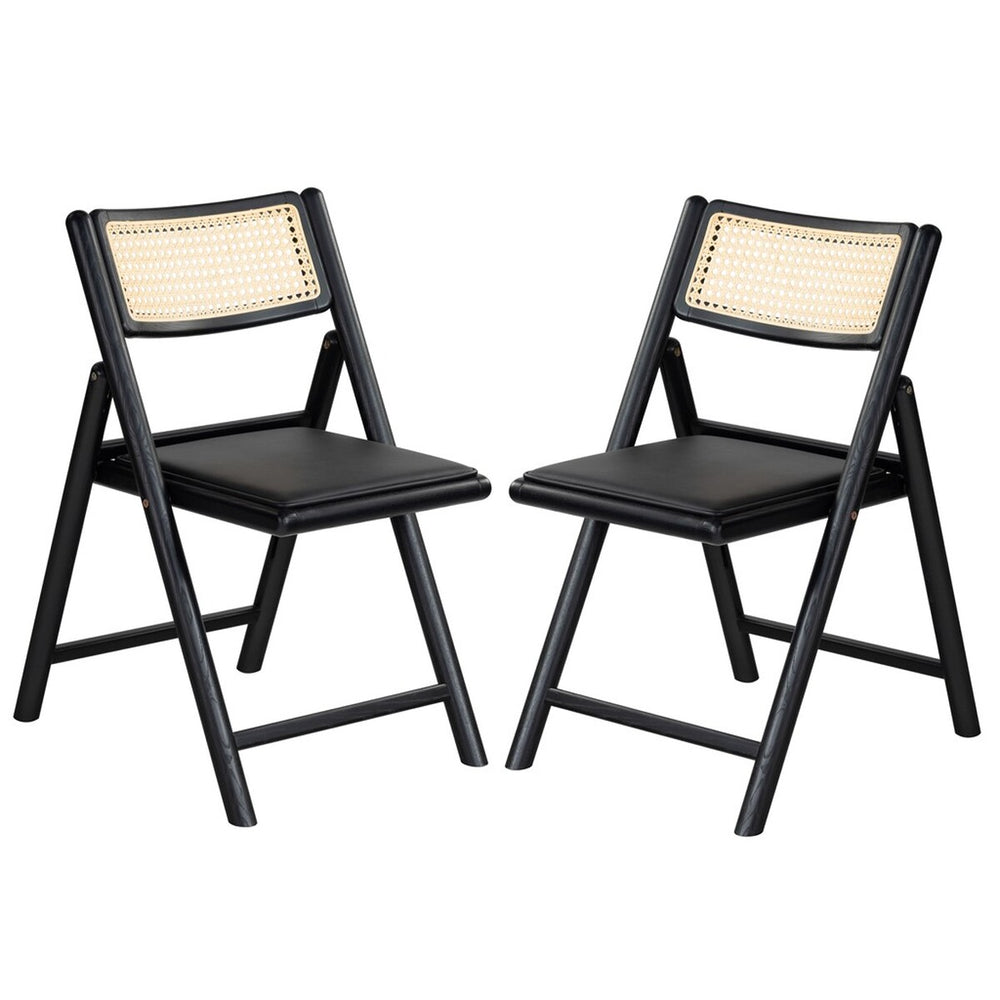 Safavieh Shaylie Upholstered Seat Folding Dining Chair Black  SFV4117A-SET2