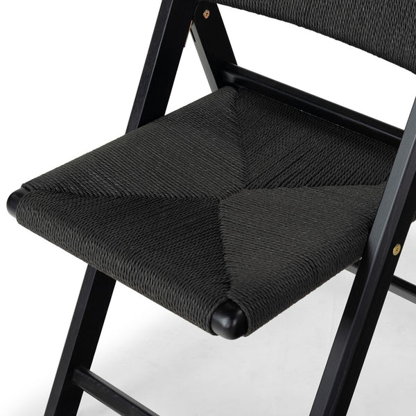 Safavieh Shaylie Paper Cord Folding Dining Chair Black  SFV4118A-SET2