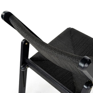 Safavieh Shaylie Paper Cord Folding Dining Chair Black  SFV4118A-SET2