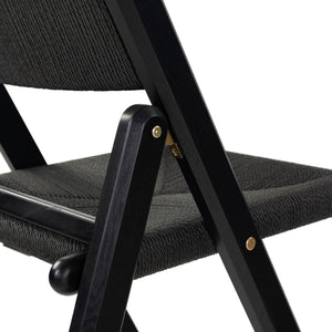 Safavieh Shaylie Paper Cord Folding Dining Chair Black  SFV4118A-SET2
