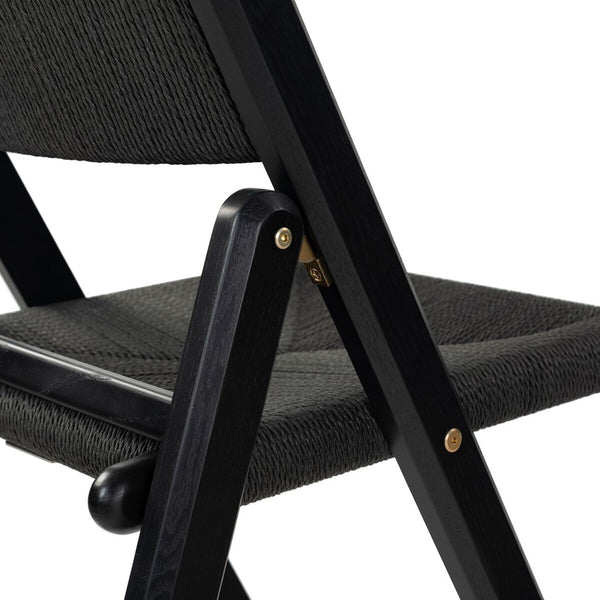 Safavieh Shaylie Paper Cord Folding Dining Chair Black  SFV4118A-SET2
