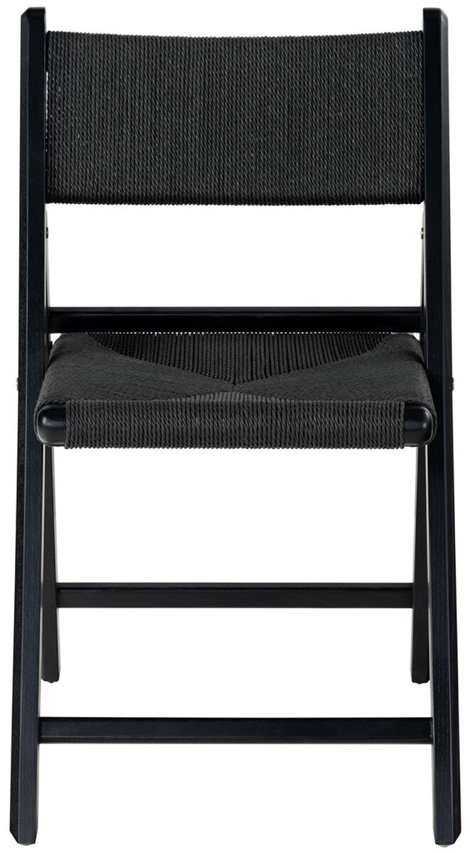 Safavieh Shaylie Paper Cord Folding Dining Chair Black  SFV4118A-SET2