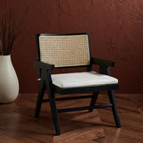 Safavieh Colette Rattan Accent Chair Black / Natural Wood / Rattan / Fabric SFV4135A