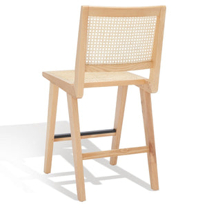 Safavieh Hattie French Cane Counter Stool XII23 Natural Wood / Rattan SFV4139B