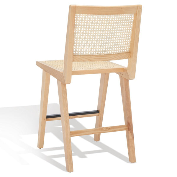 Safavieh Hattie French Cane Counter Stool XII23 Natural Wood / Rattan SFV4139B