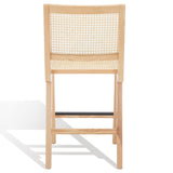 Safavieh Hattie French Cane Counter Stool XII23 Natural Wood / Rattan SFV4139B