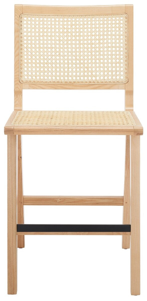 Safavieh Hattie French Cane Counter Stool XII23 Natural Wood / Rattan SFV4139B