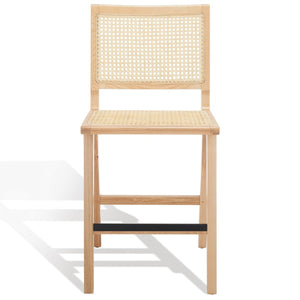 Safavieh Hattie French Cane Counter Stool XII23 Natural Wood / Rattan SFV4139B