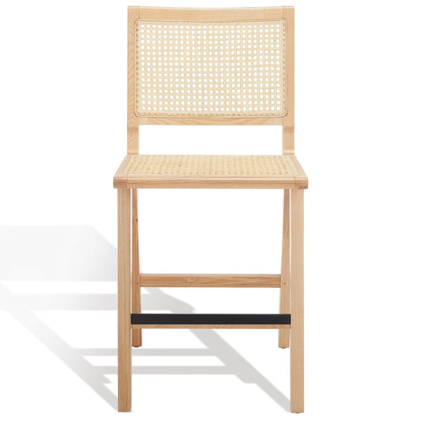 Safavieh Hattie French Cane Counter Stool XII23 Natural Wood / Rattan SFV4139B