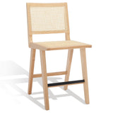 Safavieh Hattie French Cane Counter Stool XII23 Natural Wood / Rattan SFV4139B