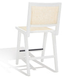 Safavieh Hattie French Cane Counter Stool XII23 White / Natural Wood / Rattan SFV4139C
