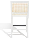 Safavieh Hattie French Cane Counter Stool XII23 White / Natural Wood / Rattan SFV4139C