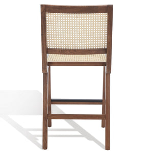 Safavieh Hattie French Cane Counter Stool XII23 Walnut / Natural Wood / Rattan SFV4139D