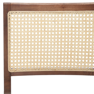 Safavieh Hattie French Cane Counter Stool XII23 Walnut / Natural Wood / Rattan SFV4139D