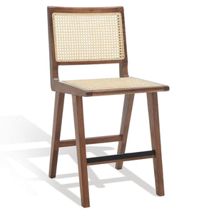 Safavieh Hattie French Cane Counter Stool XII23 Walnut / Natural Wood / Rattan SFV4139D