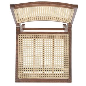 Safavieh Hattie French Cane Counter Stool XII23 Walnut / Natural Wood / Rattan SFV4139D