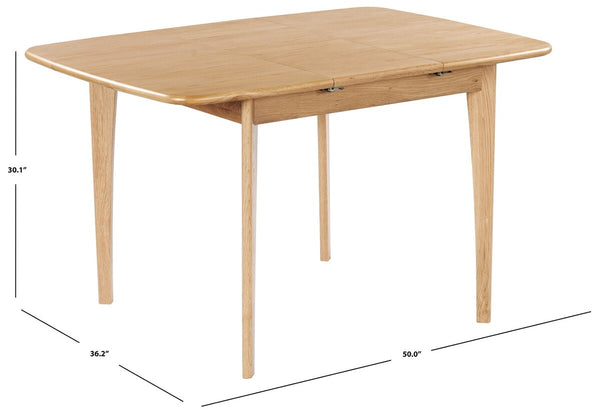 Safavieh Barbossa Extendable Dining Table Natural 50 IN W x 36.2 IN D x 30.1 IN H