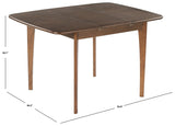 Safavieh Barbossa Extendable Dining Table Walnut 50 IN W x 36.2 IN D x 30.1 IN H