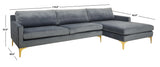 Safavieh Brayson Chaise Sectional Sofa Dusty Blue SFV4510C-2BX