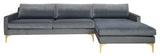 Safavieh Brayson Chaise Sectional Sofa Dusty Blue SFV4510C-2BX