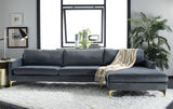 Safavieh Brayson Chaise Sectional Sofa Dusty Blue SFV4510C-2BX