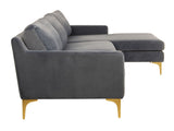 Safavieh Brayson Chaise Sectional Sofa Dusty Blue SFV4510C-2BX