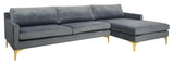 Safavieh Brayson Chaise Sectional Sofa Dusty Blue SFV4510C-2BX