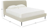 Safavieh Jaiden Boucle King Bed XII23 Cream / Black Wood / Fabric / Foam / Metal SFV4754E-K-2BX