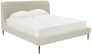 Safavieh Jaiden Boucle King Bed XII23 Cream / Black Wood / Fabric / Foam / Metal SFV4754E-K-2BX