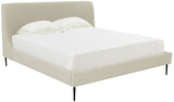 Safavieh Jaiden Boucle King Bed XII23 Cream / Black Wood / Fabric / Foam / Metal SFV4754E-K-2BX