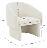 Safavieh Susie Barrel Back Accent Chair Ivory 29.5 IN W x 28.7 IN D x 31.5 IN H