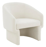 Safavieh Susie Barrel Back Accent Chair Ivory 29.5 IN W x 28.7 IN D x 31.5 IN H